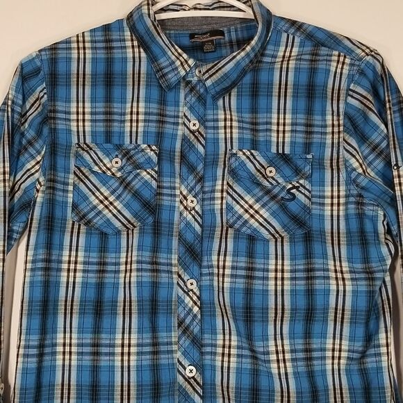 Silver Jeans Button Up Boys Youth Long Sleeve Shirt Extra Large 100% Cotton - Picture 2 of 11